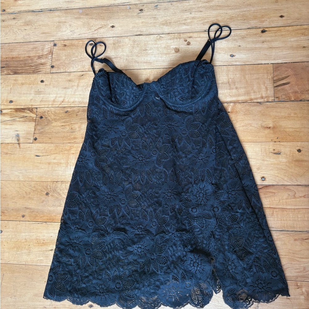 Victoria's Secret Black Lace Chemise Intimates